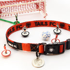 Bournemouth Dog Collar - Red & Black Stripe Football Pet Collar