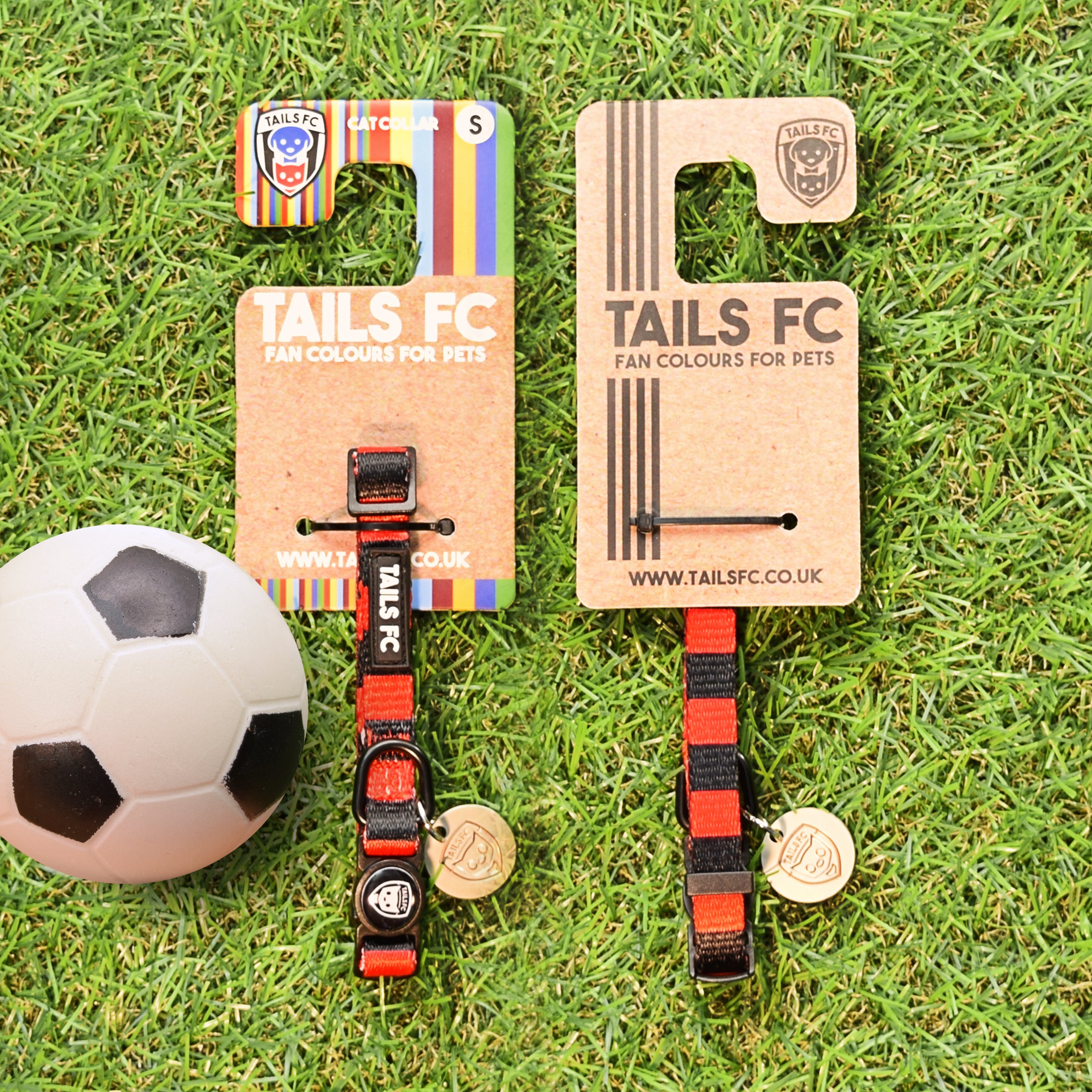 Bournemouth Cat Collar - Red & Black Stripe Football Pet Collar