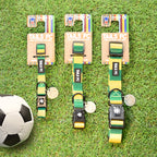 Brazil Dog Collar - Yellow & Green Stripe Football Pet Collar