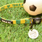 Brazil Cat Collar - Yellow & Green Stripe Football Pet Collar