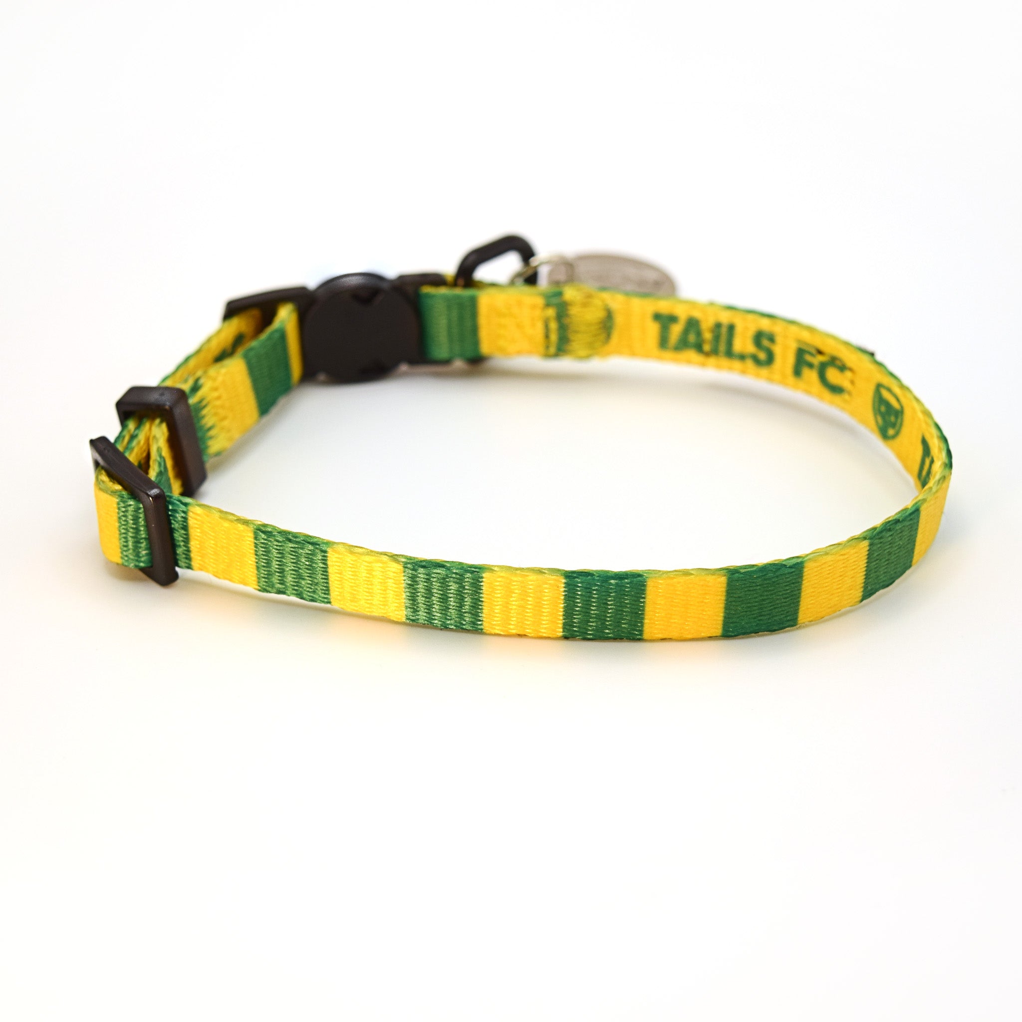 Brazil Cat Collar - Yellow & Green Stripe Football Pet Collar