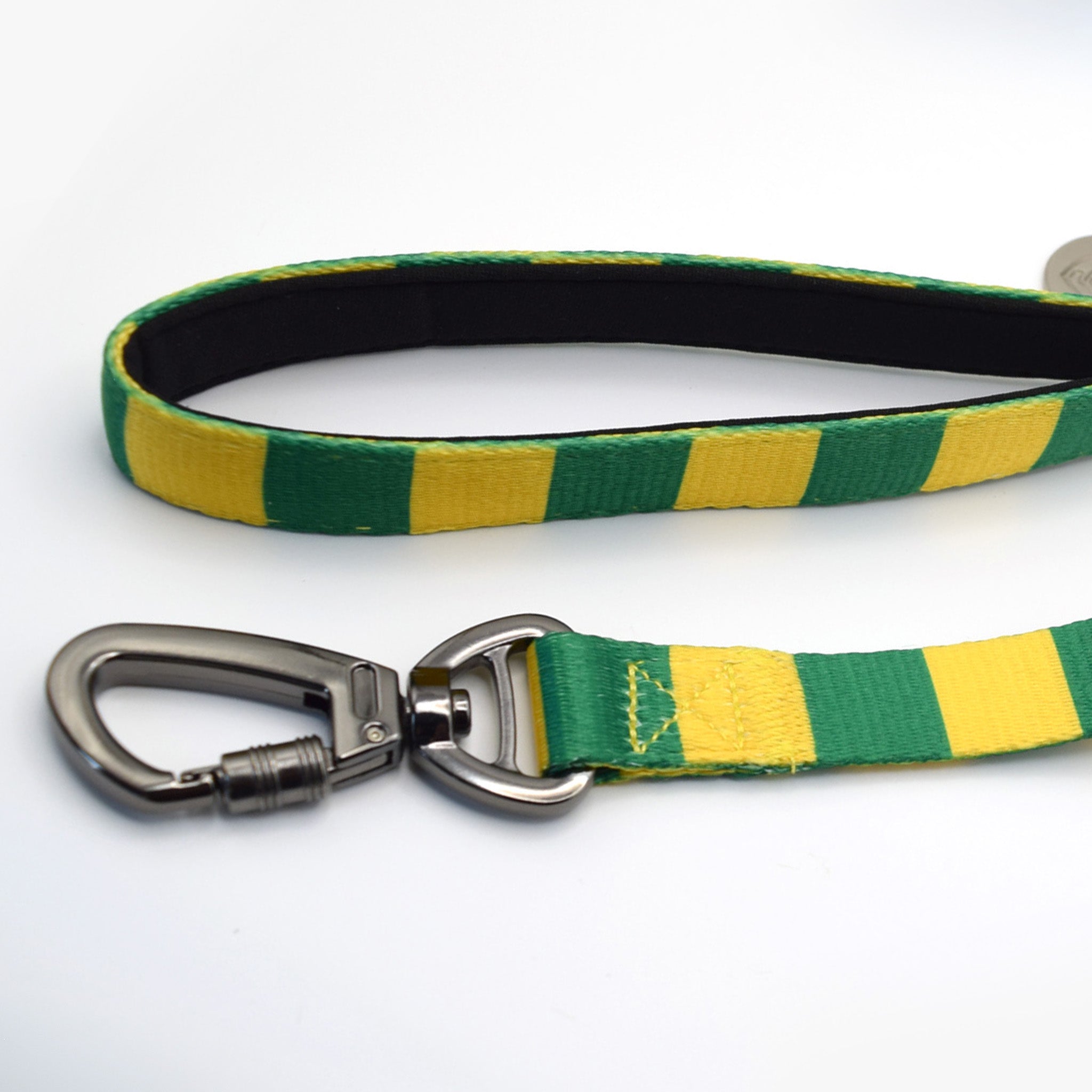 Brazil Pet Lead - Yellow & Green Stripe Football Pet Lead
