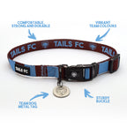 Burnley Dog Set - Claret & Blue Stripe Football Dog Collar and Leash Set