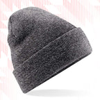 Tails FC Gray knit beanie on a white background