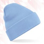 Tails FC Light blue beanie on a white background