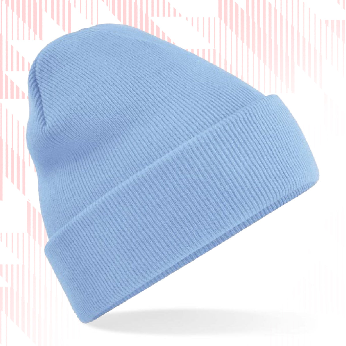 Tails FC Light blue beanie on a white background