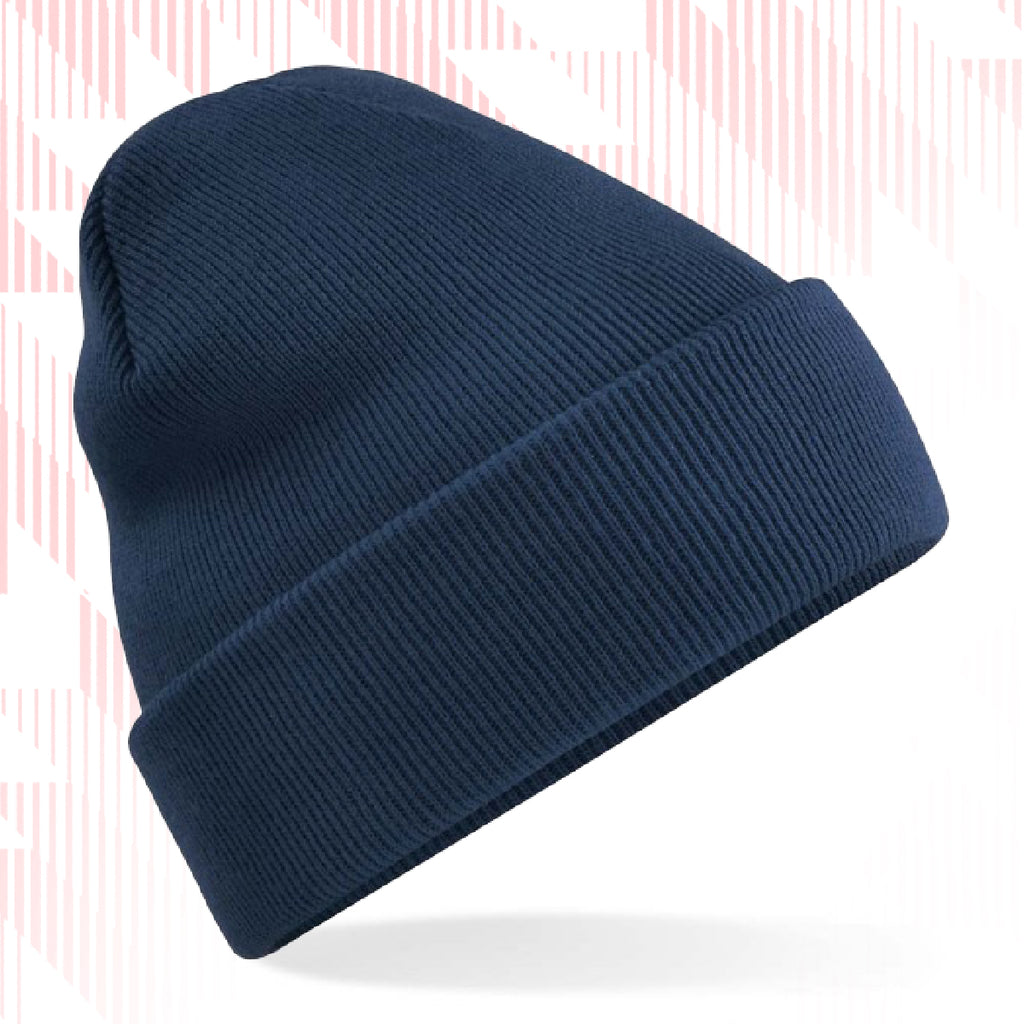 Tails FC Navy blue beanie on a white background