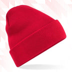 Tails FC Red beanie hat on a white background