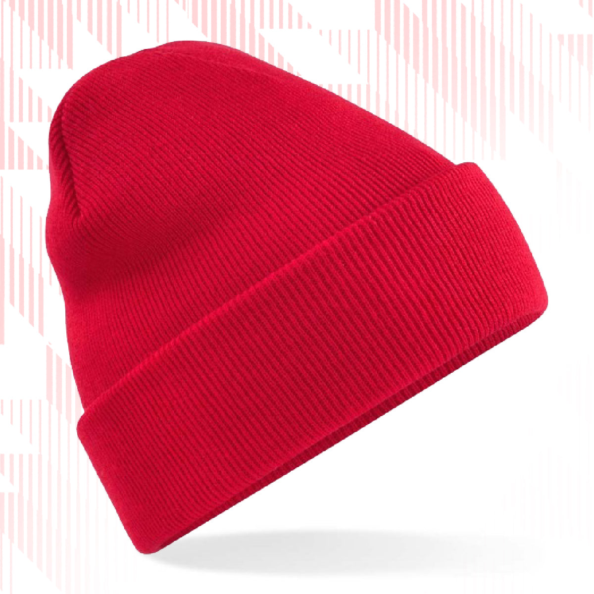 Tails FC Red beanie hat on a white background
