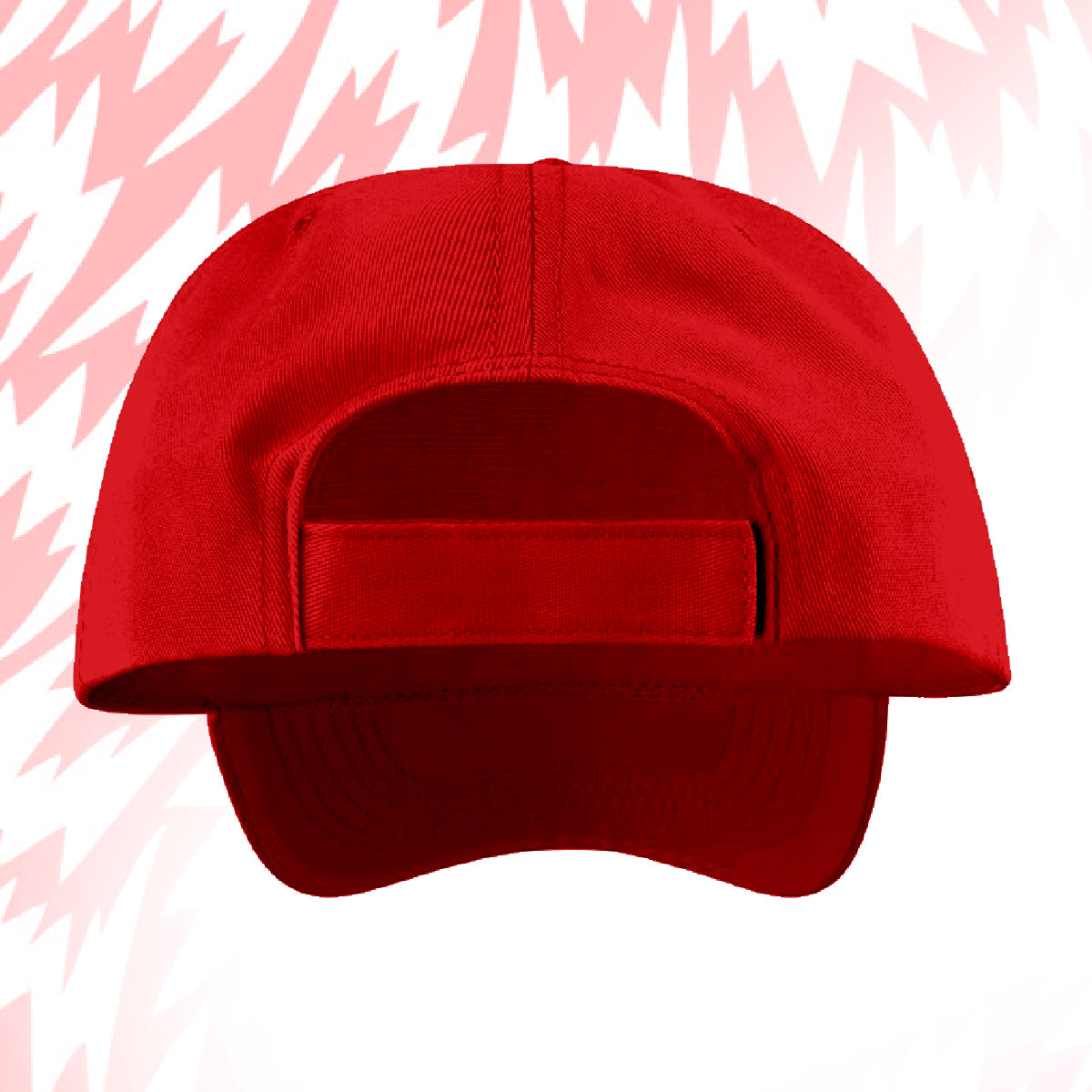 Tails FC Red cap on a white background with pink abstract patterns