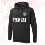 Tails FC Charcoal hoodie with 'Team Cat' text and logo on a white background
