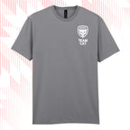 Tails FC Gray t-shirt with 'Team Cat' logo on a white background