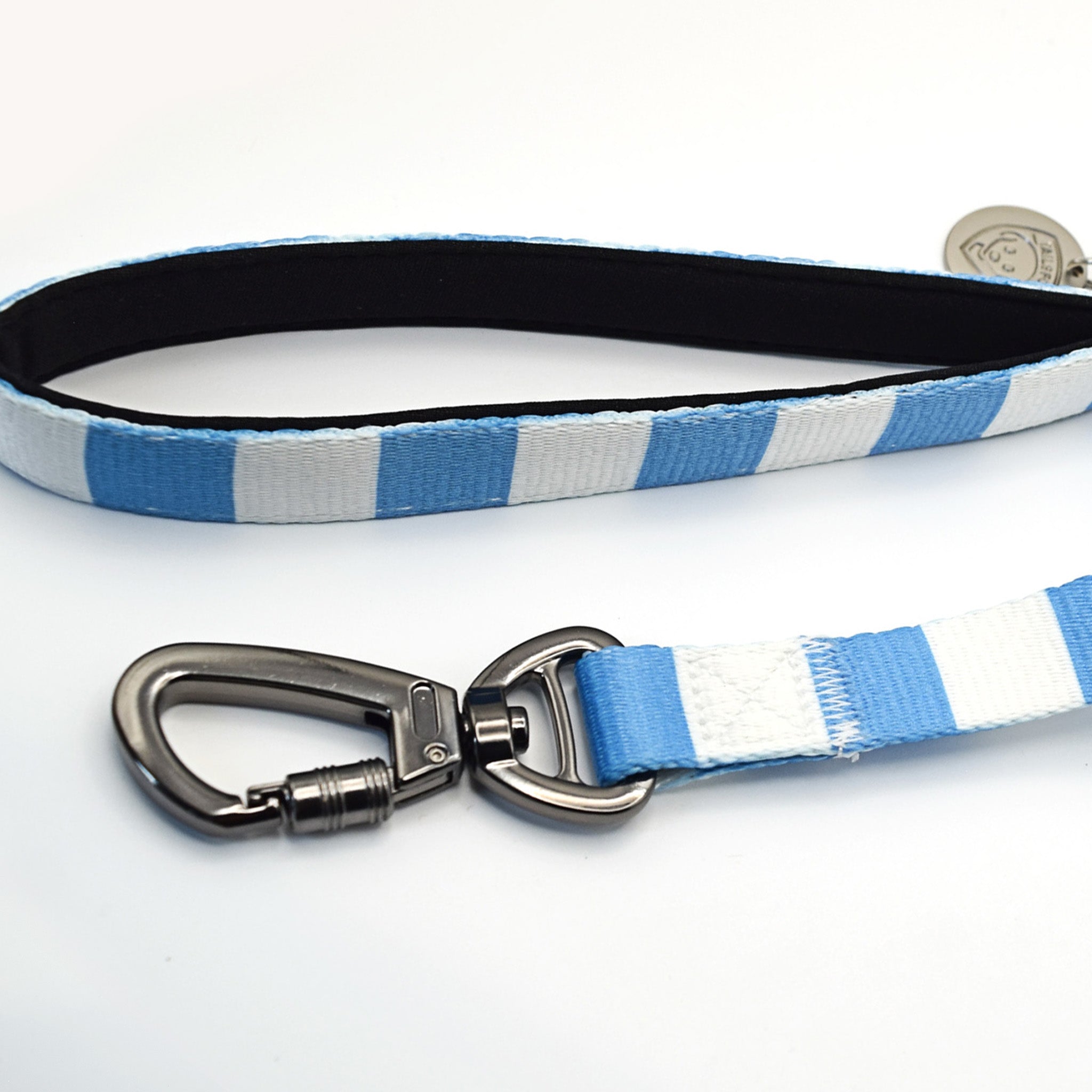 Coventry Pet Lead - Sky Blue & White Stripe Football Pet Lead
