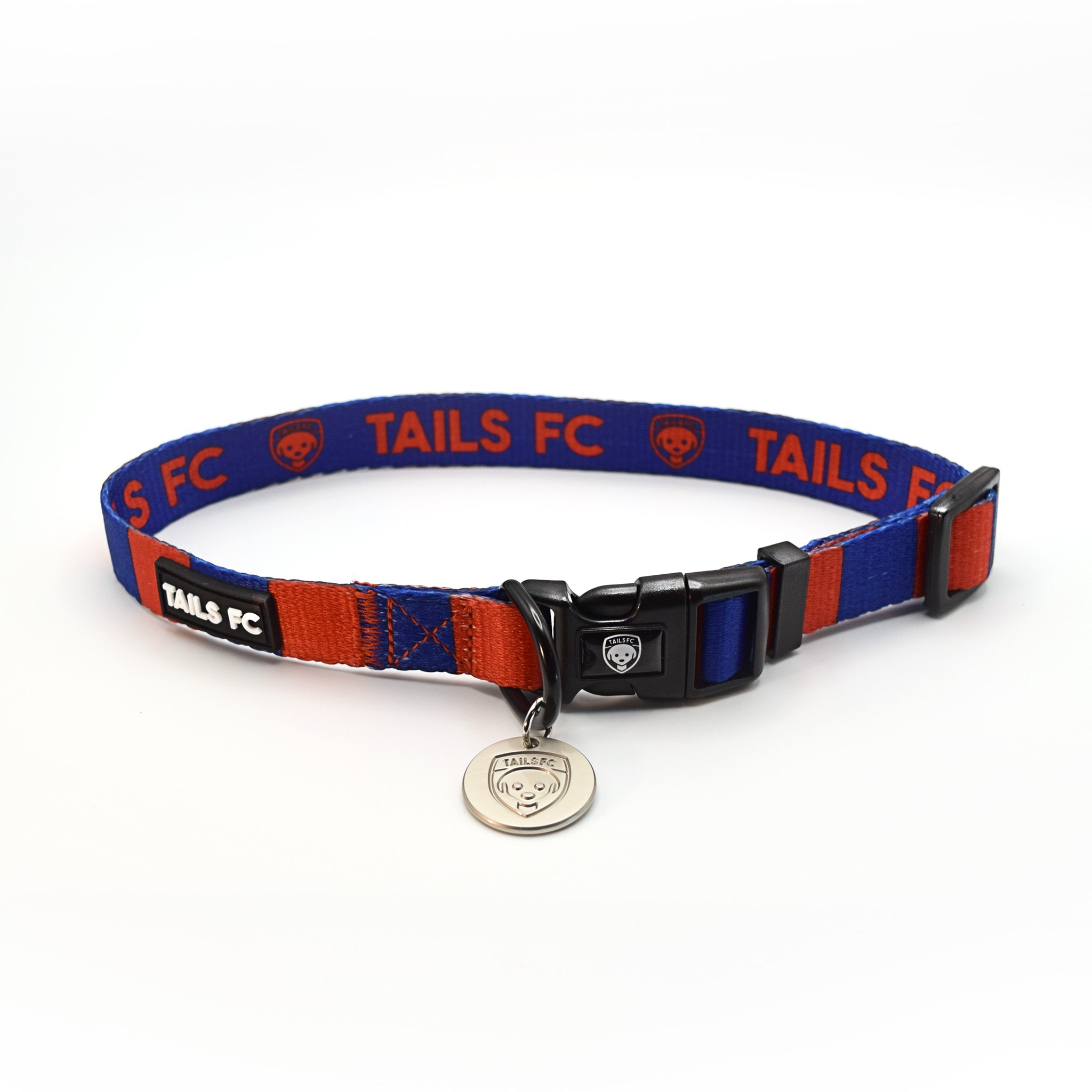 Crystal Palace Dog Collar - Red & Blue Stripe Football Pet Collar