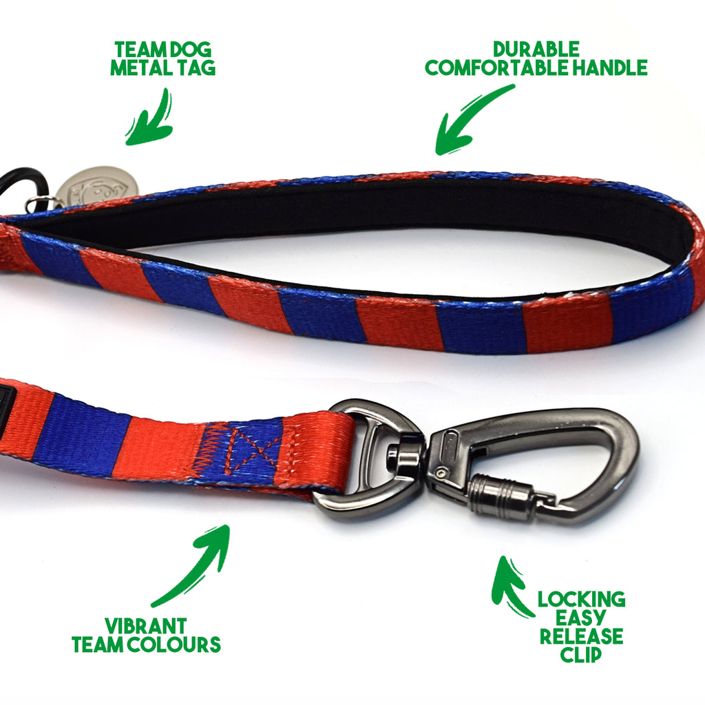 Crystal Palace Pet Lead - Red & Blue Stripe Football Pet Lead