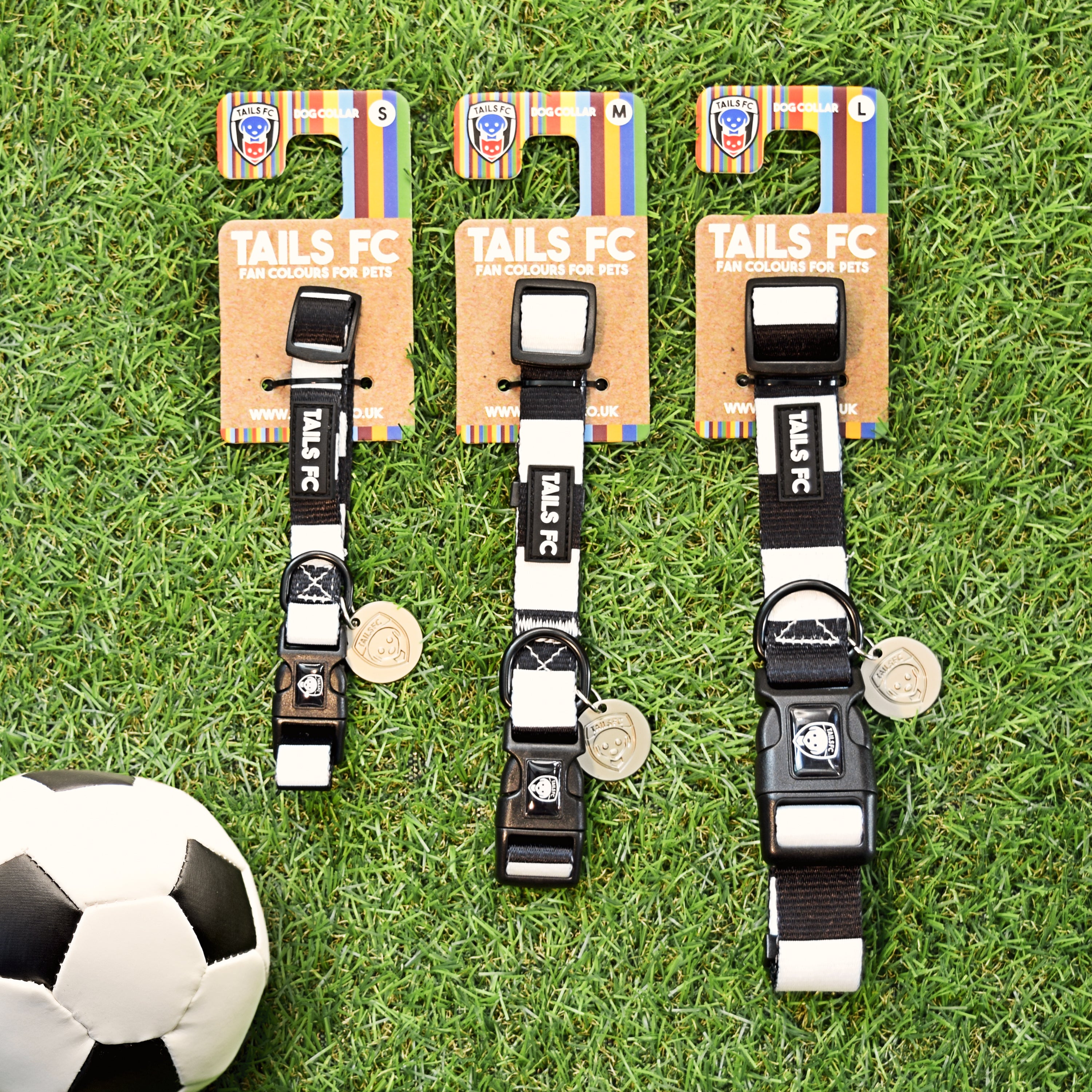 Derby Dog Collar - White & Black Stripe Football Pet Collar