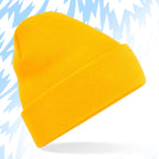 Tails FC Yellow beanie on a light blue background
