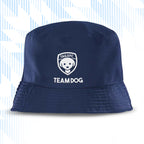 Tails FC Navy blue bucket hat with 'Team Dog' logo on a light blue background