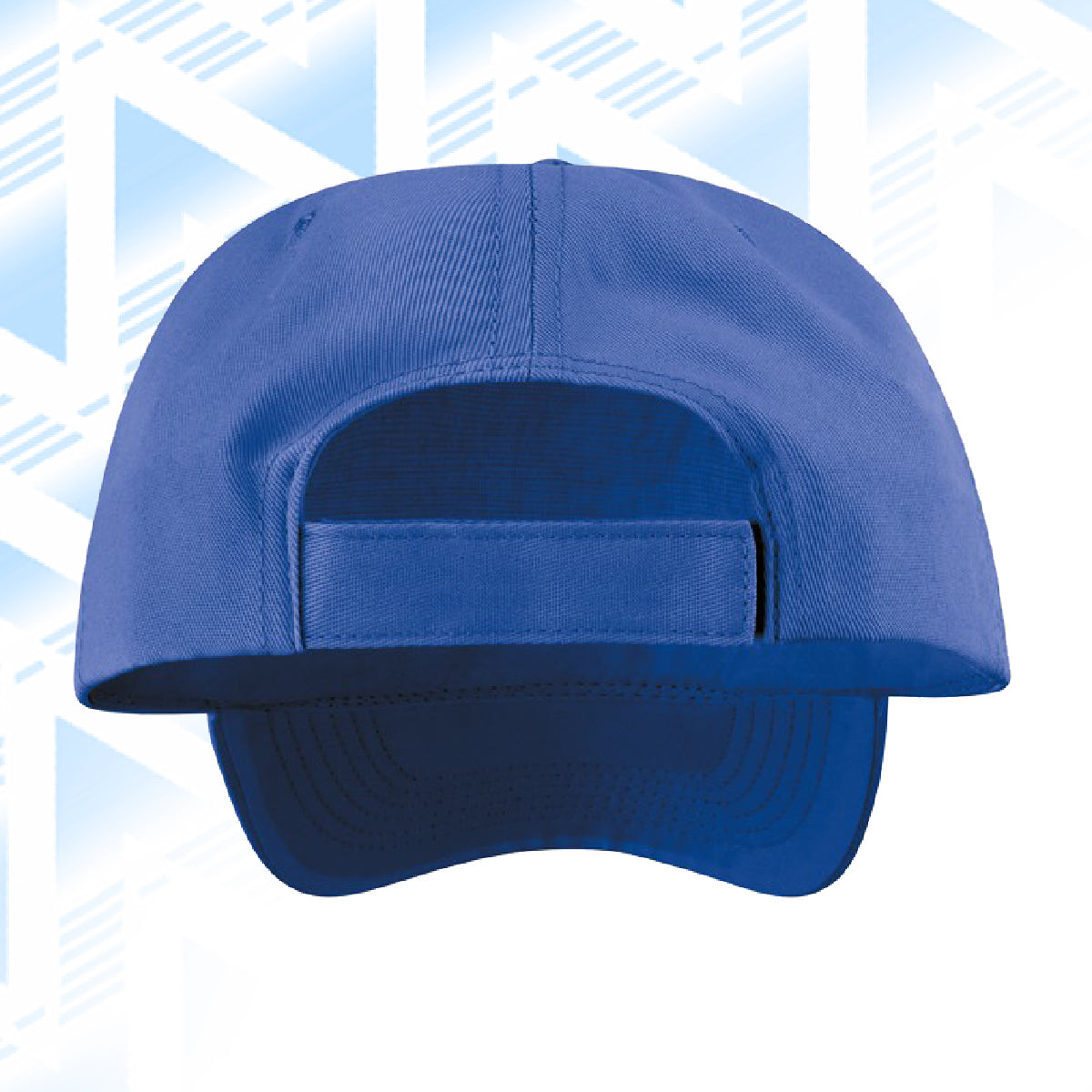 Tails FC Blue baseball cap on a light blue geometric patterned background