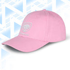 Tails FC Pink cap with TEAM DOG logo and text on a light blue geometric patterned background