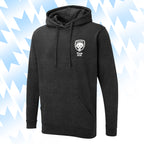 Tails FC Charcoal hoodie with Team Dog logo on a light blue background