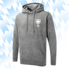 Tails FC Gray hoodie with Team Dog logo on a light blue background