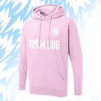 Tails FC Pink hoodie with 'TEAM DOG' text on a blue background