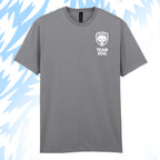 Tails FC Gray t-shirt with 'Team Dog' logo on a light blue background