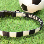 Fulham Dog Collar - Black & White Stripe Football Pet Collar