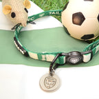 Hibernian Cat Collar - Green & White Stripe Football Pet Collar