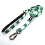 Hibernian Pet Lead - Green & White Stripe Football Pet Lead