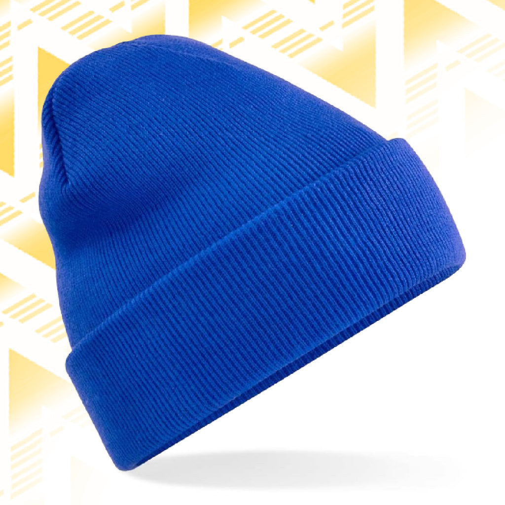 Tails FC Blue beanie on a white background