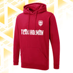 Tails FC Red hoodie with 'Team Hooman' text and logo on a white background