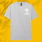 Tails FC Gray t-shirt with 'Team Hooman' logo on a yellow background