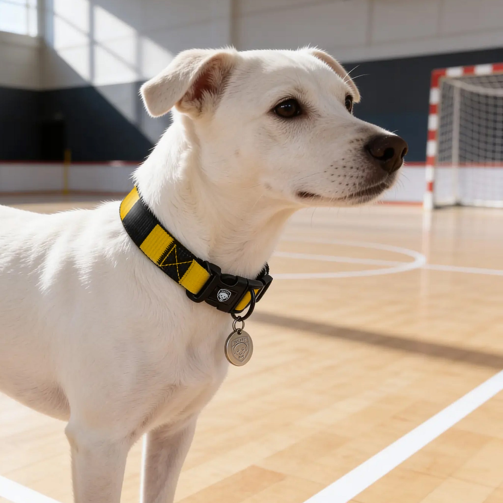 Hull Dog Collar - Amber & Black Stripe Football Pet Collar