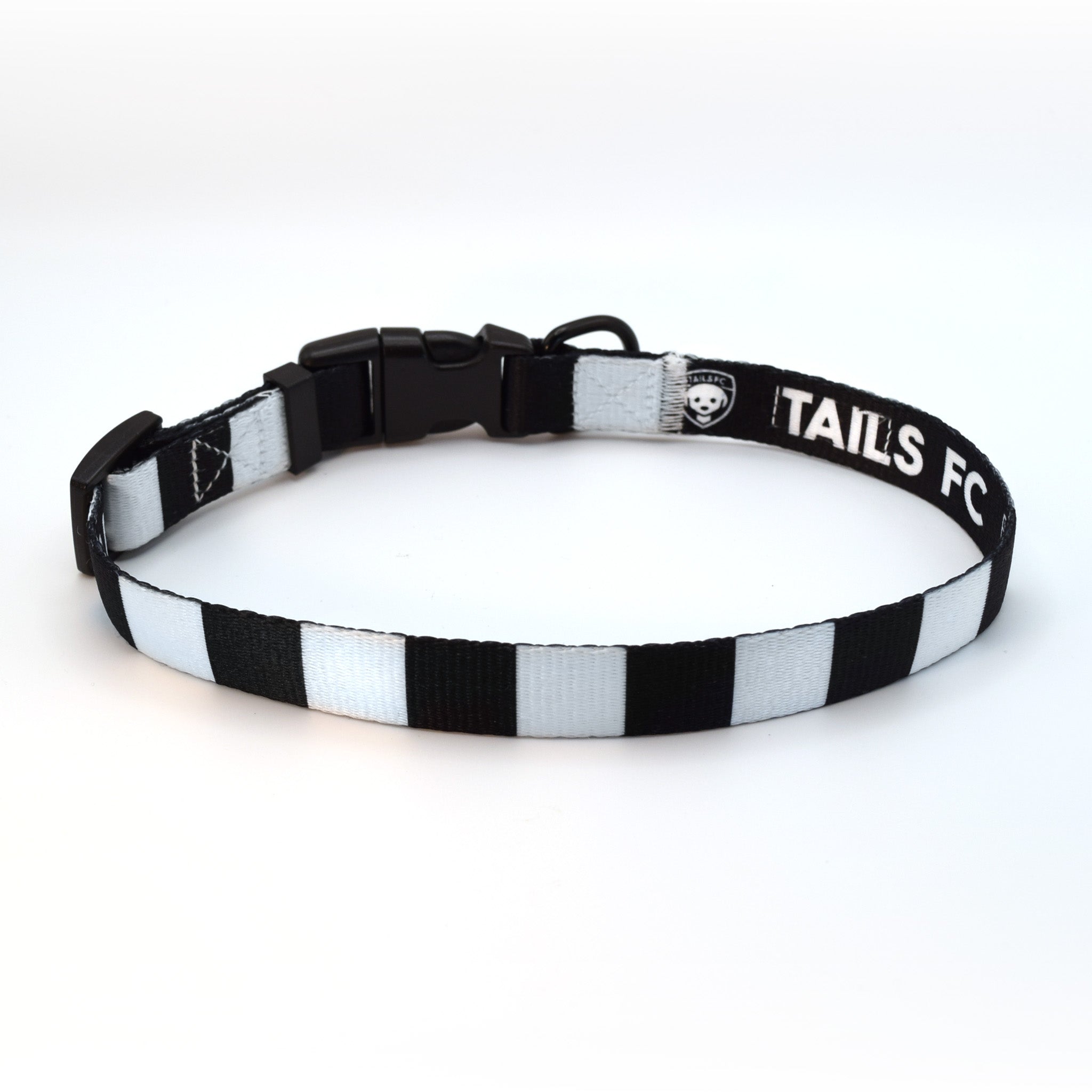 Juventus Dog Collar - White & Black Stripe Football Pet Collar