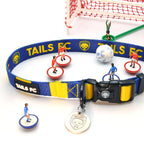 Leeds Dog Collar - Blue & Yellow Stripe Football Pet Collar
