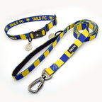 Leeds Pet Lead - Blue & Yellow Stripe Football Pet Lead