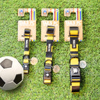 Livingston Dog Collar - Gold & Black Stripe Football Pet Collar