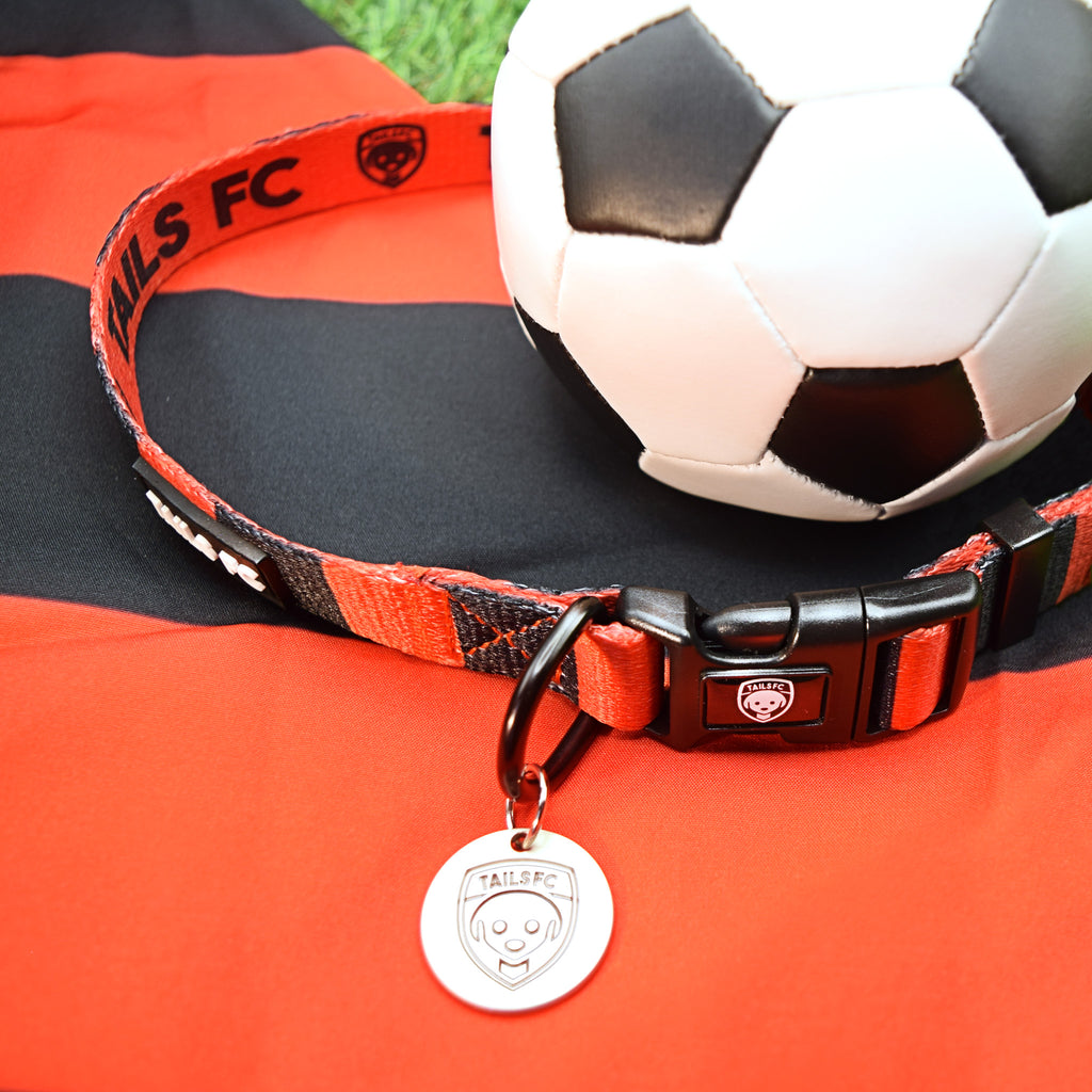 Manchester United Dog Collar - Red & Black Stripe Football Pet Collar