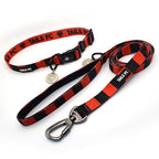 Manchester United Dog Collar - Red & Black Stripe Football Pet Collar