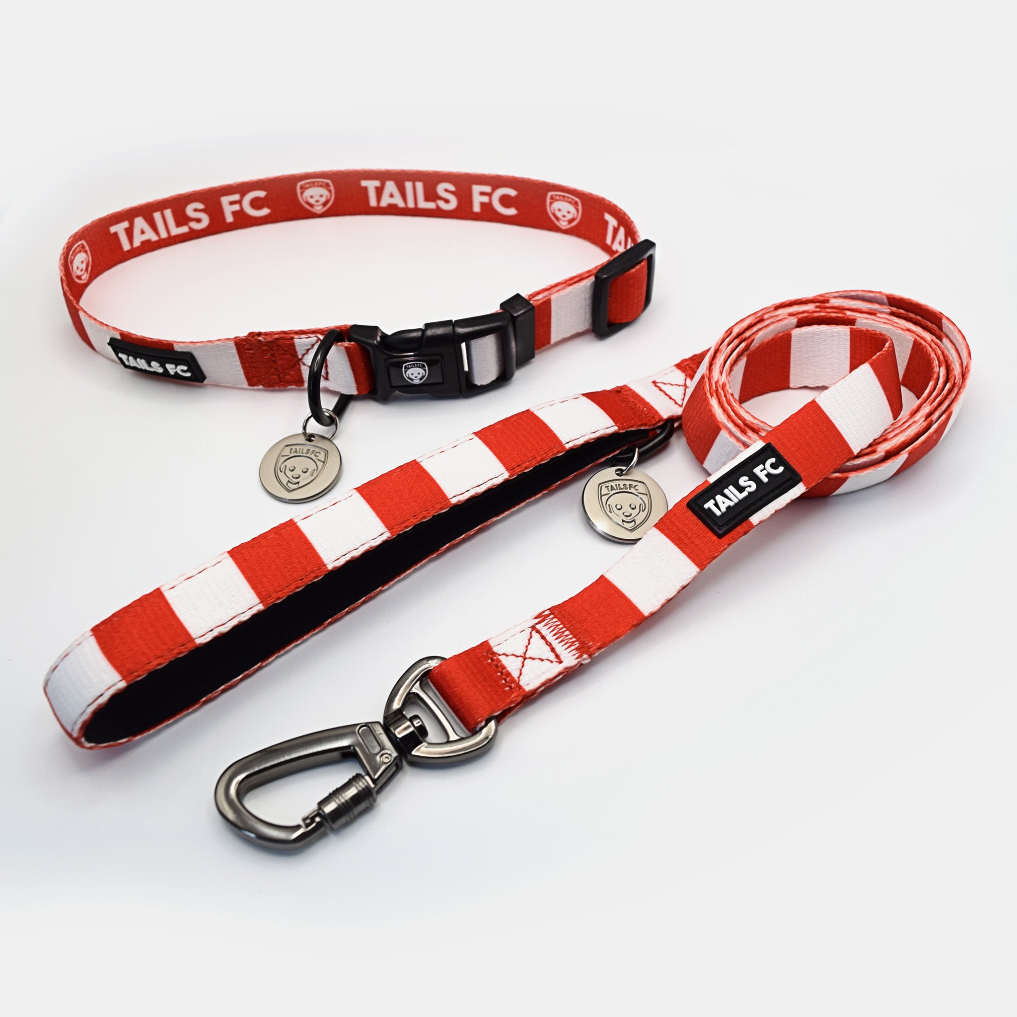 Middlesbrough Dog Collar - Red & White Stripe Football Pet Collar