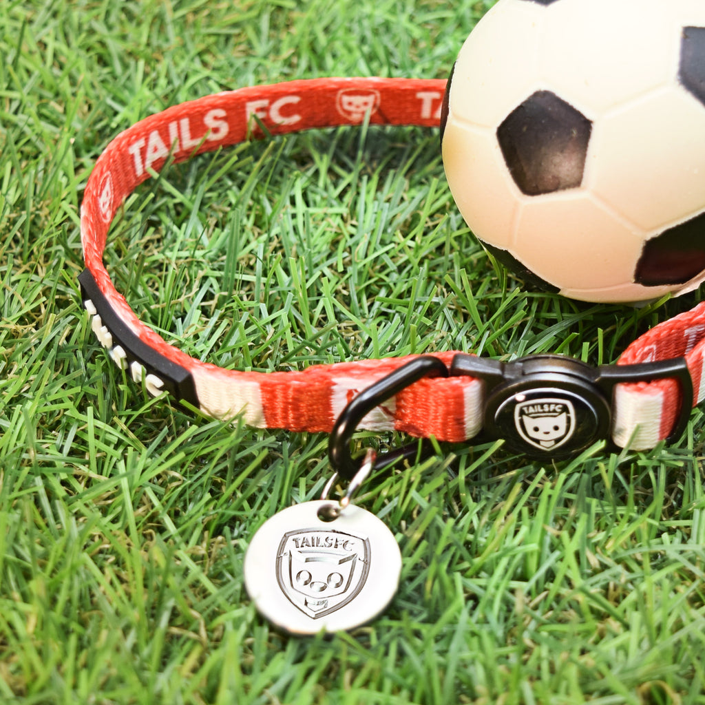 Middlesbrough Cat Collar - Red & White Stripe Football Pet Collar