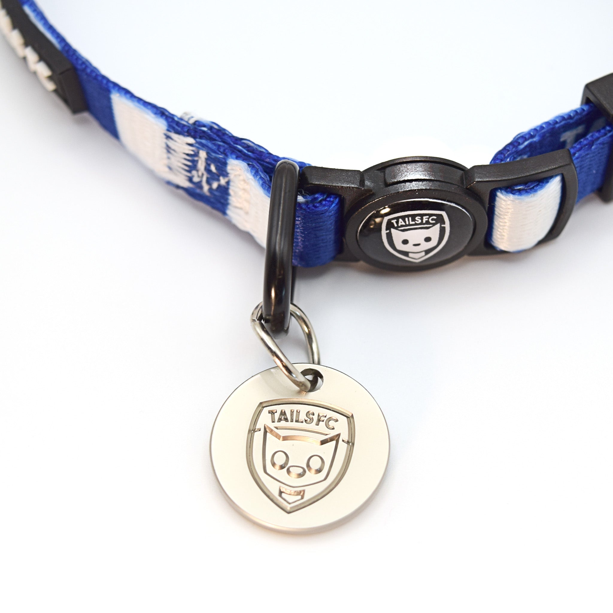 Millwall Cat Collar - Blue & White Stripe Football Pet Collar