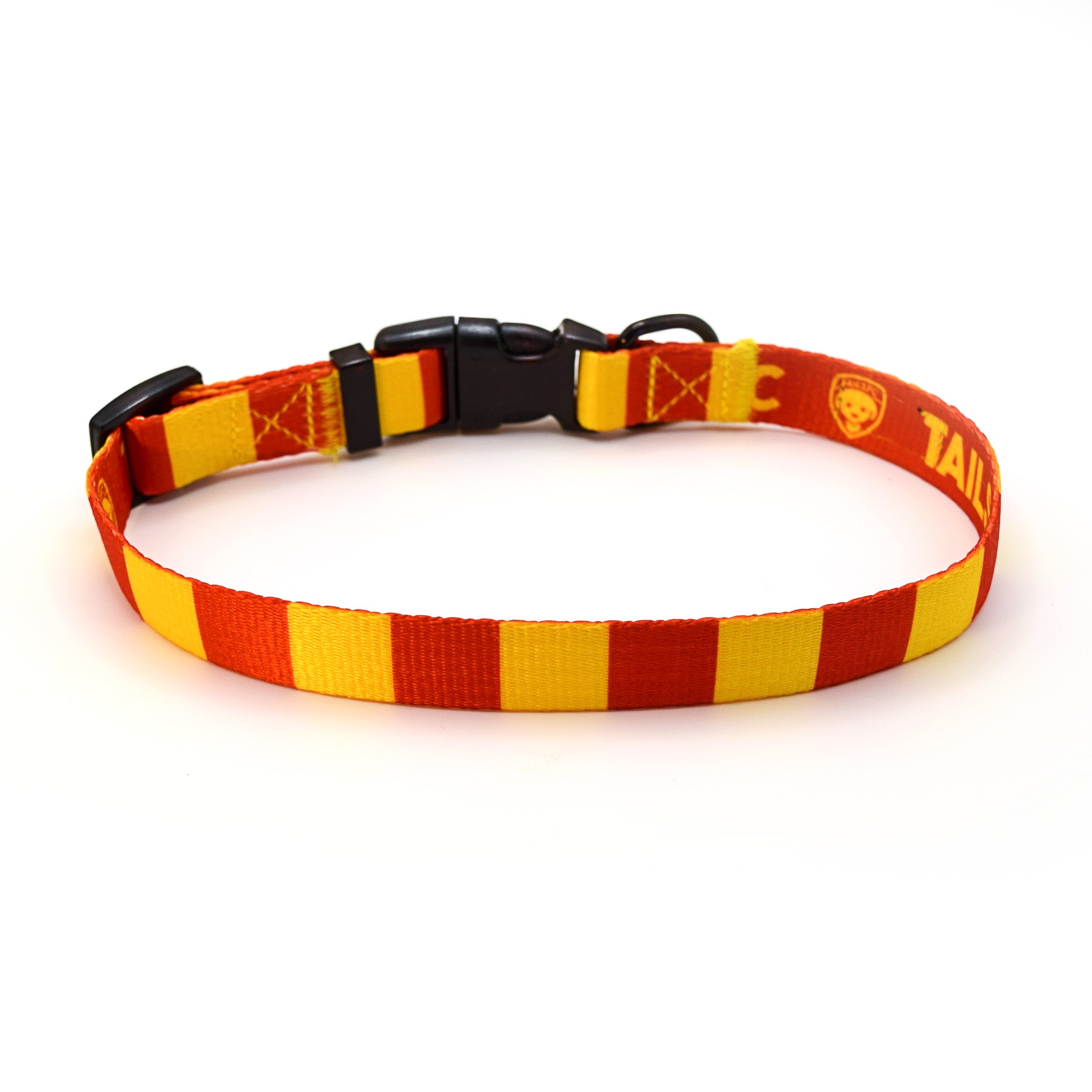 Motherwell Dog Collar - Red & Gold Stripe Football Pet Collar
