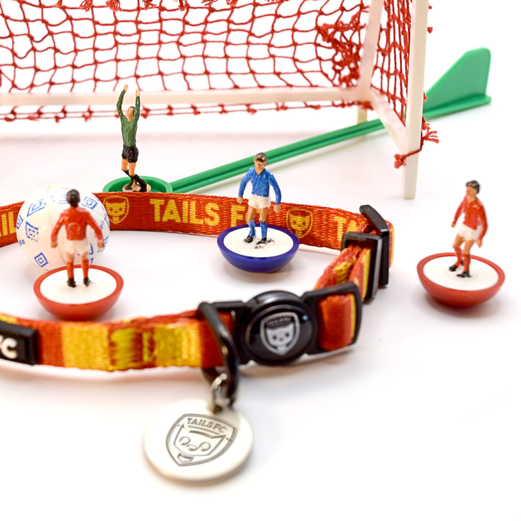 Motherwell Cat Collar - Red & Gold Stripe Football Pet Collar