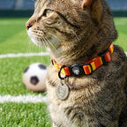 Motherwell Cat Collar - Red & Gold Stripe Football Pet Collar