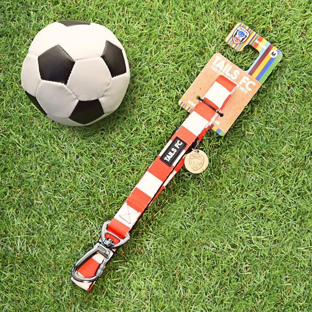 Nottingham Forest Pet Lead - Red & White Stripe Football Pet Lead