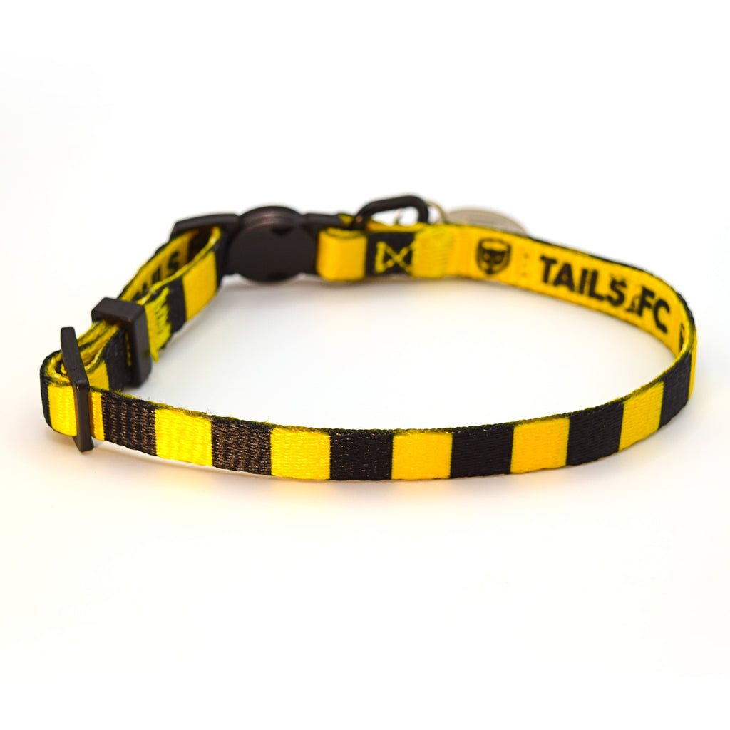 Oxford Cat Collar - Yellow & Black Stripe Football Pet Collar