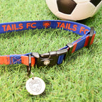 PSG Dog Collar - Red & Blue Stripe Football Pet Collar